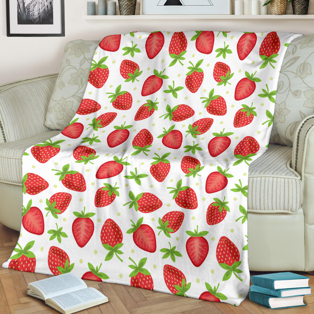 Strawberry Pattern Print Design SB07 Fleece Blanket