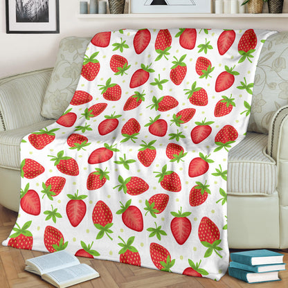 Strawberry Pattern Print Design SB07 Fleece Blanket