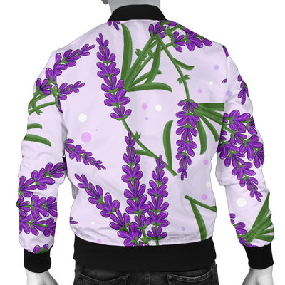 Lavender Pattern Print Design LV02 Men Bomber Jacket
