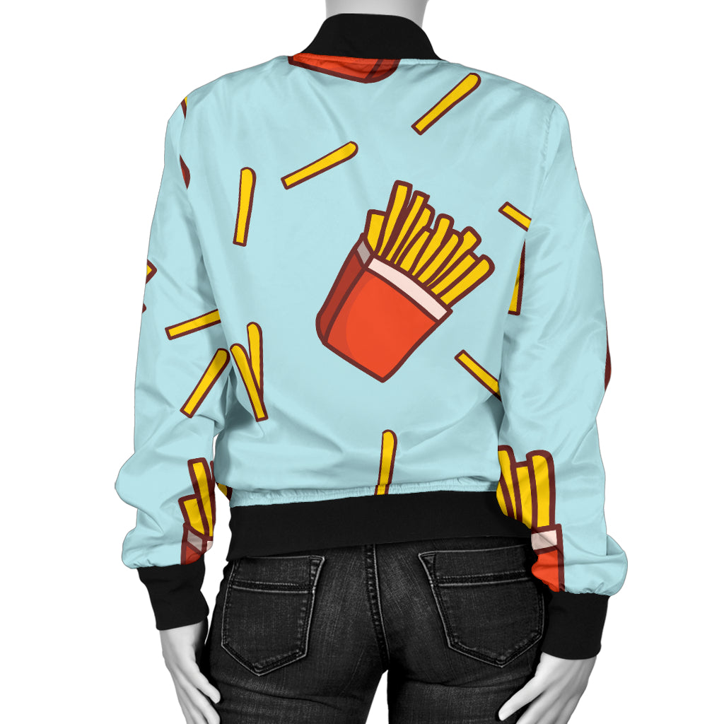 French Fried Pattern Print Design 02 Women's Bomber Jacket
