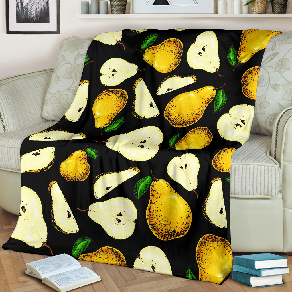 Pear Pattern Print Design PE01 Fleece Blanket