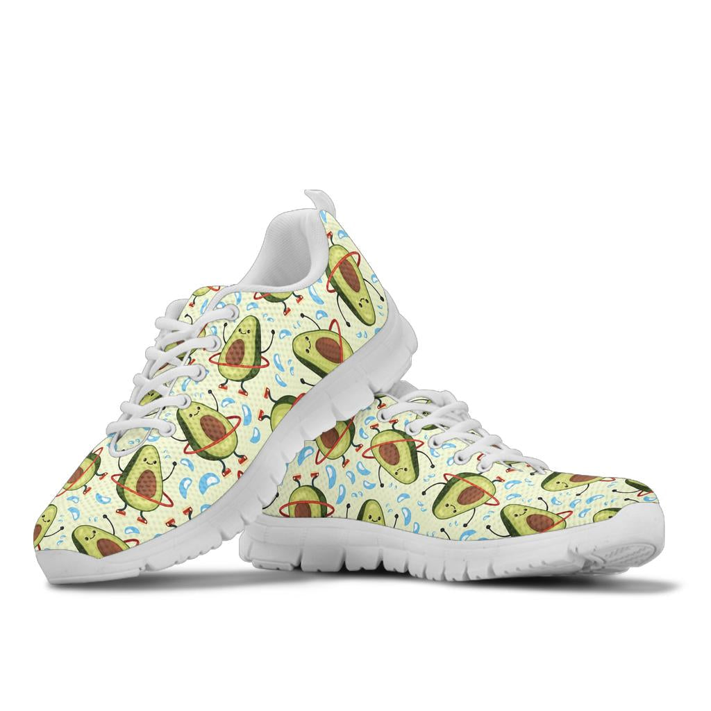 Avocado Pattern Print Design AC02 Sneakers White Bottom Shoes