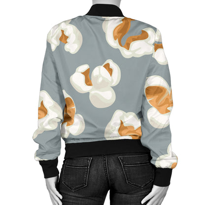Popcorn Pattern Print Design A05 Women's Bomber Jacket