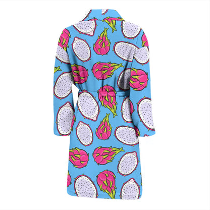 Dragonfruit Pattern Print Design DF04 Men Bathrobe