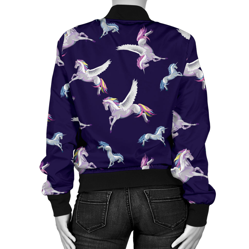 Pegasus Pattern Print Design 02 Women's Bomber Jacket