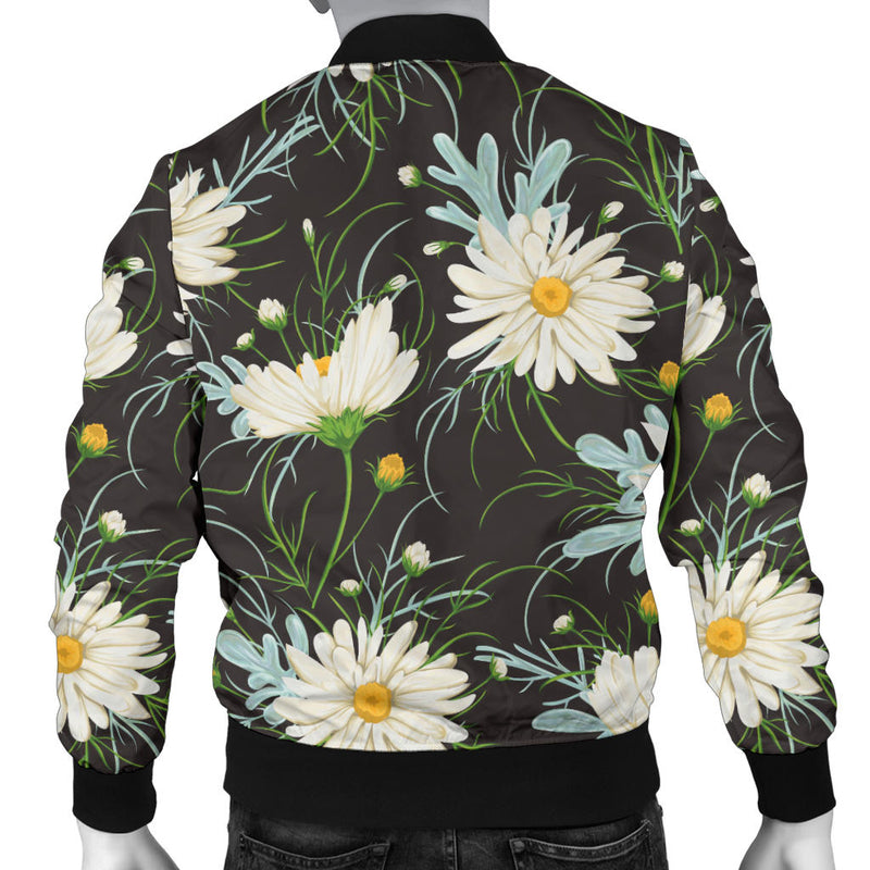 Daisy Pattern Print Design DS08 Men Bomber Jacket