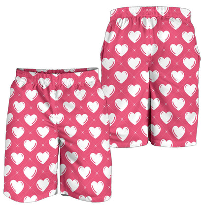 Heart Pattern Print Design HE07 Mens Shorts