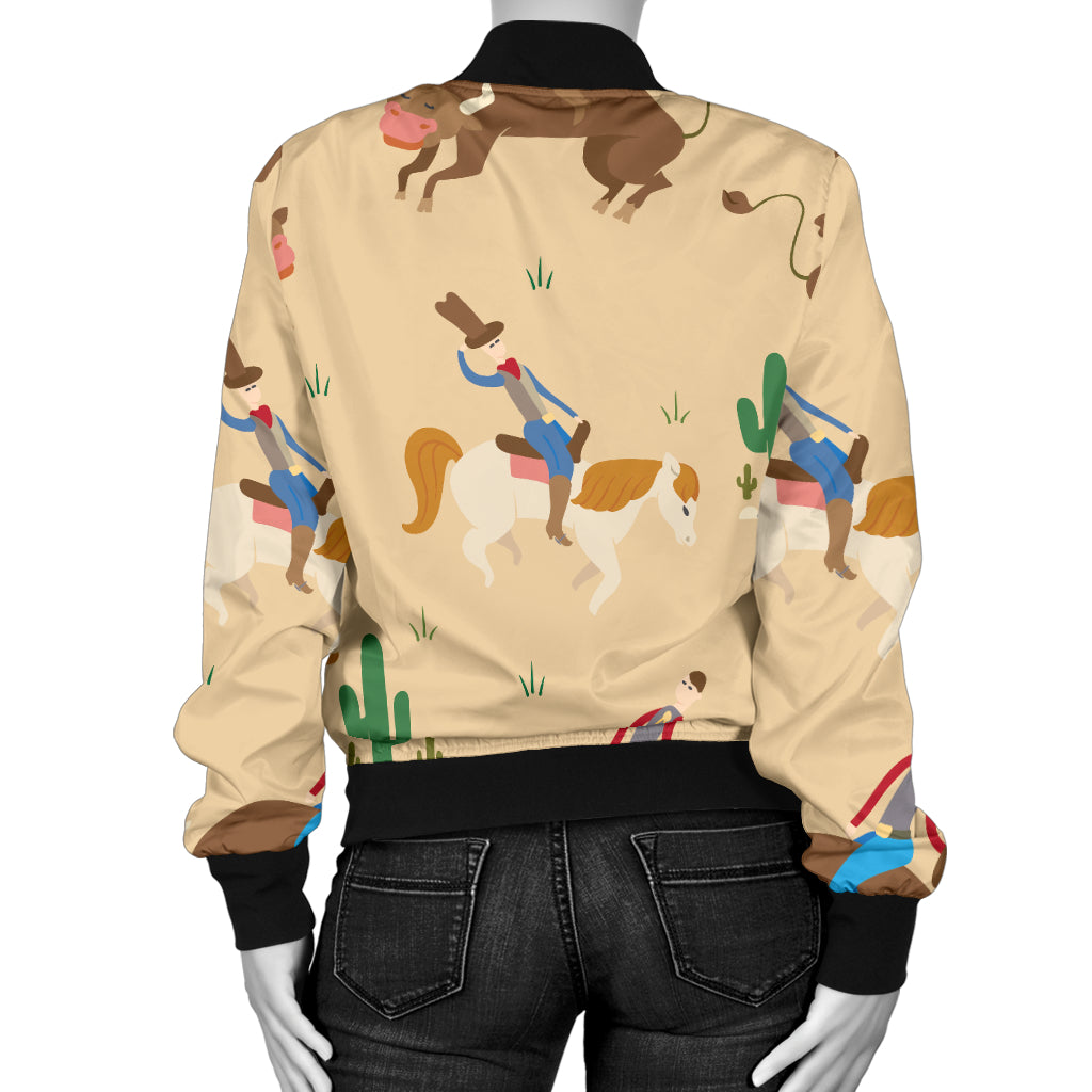 Rodeo Pattern Print Design A02 Women's Bomber Jacket