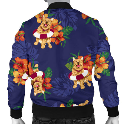 Hawaiian Themed Pattern Print Design H02 Men Bomber Jacket