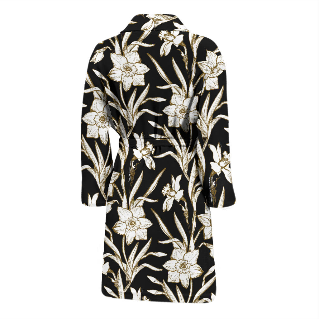 Daffodils Pattern Print Design DF06 Men Bathrobe