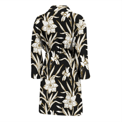 Daffodils Pattern Print Design DF06 Men Bathrobe