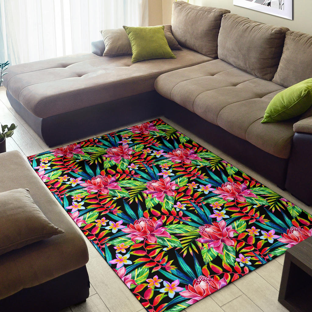 Heliconia Pattern Print Design HL02 Area Rugs