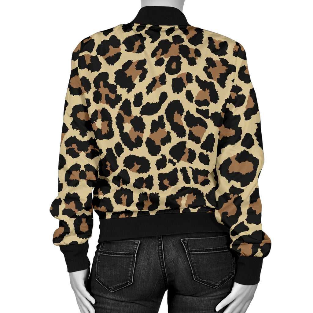 Cheetah Pattern Print Design 02 Women's Bomber Jacket