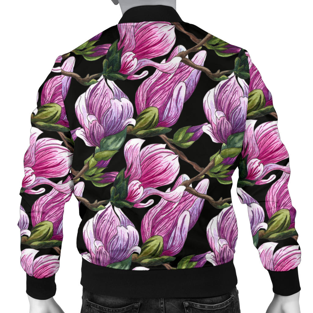 Magnolia Pattern Print Design MAG011 Men Bomber Jacket