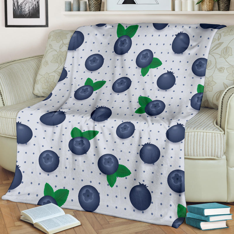 Blueberry Pattern Print Design BB02 Fleece Blanket