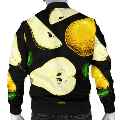 Pear Pattern Print Design PE01 Men Bomber Jacket