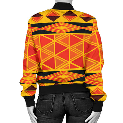 African Pattern Print Design 01 Women's Bomber Jacket