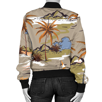 Pacific island Pattern Print Design A05 Women's Bomber Jacket