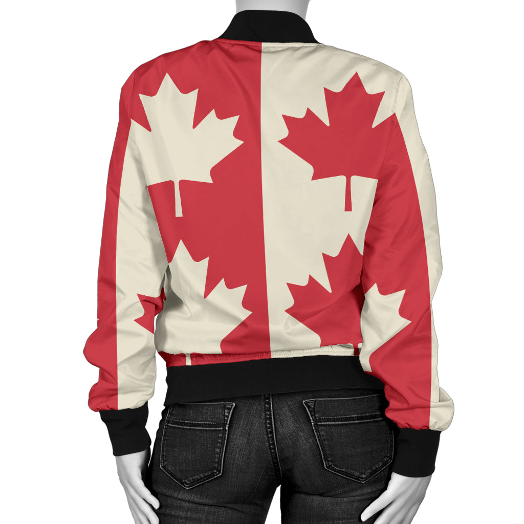 Maple Leaf Pattern Print Design 02 Women's Bomber Jacket