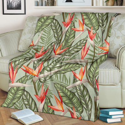 Bird Of Paradise Pattern Print Design BOP08 Fleece Blanket