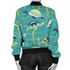 Sea Turtle Pattern Print Design T08 Women Bomber Jacket