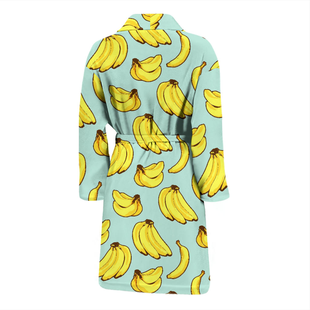 Banana Pattern Print Design BA04 Men Bathrobe