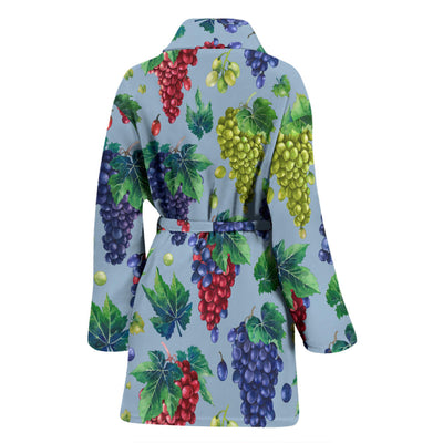 Grape Pattern Print Design GP06 Women Bathrobe