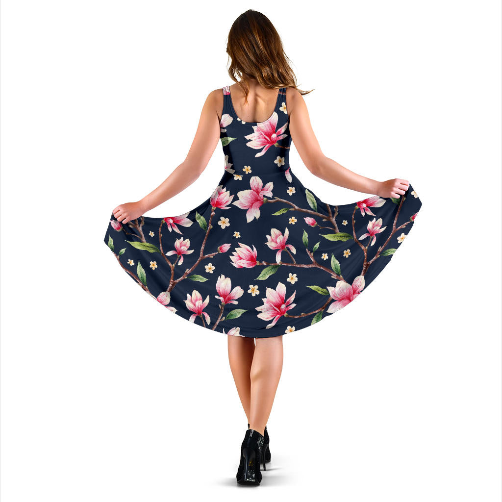 Magnolia Pattern Print Design MAG09 Midi Dress
