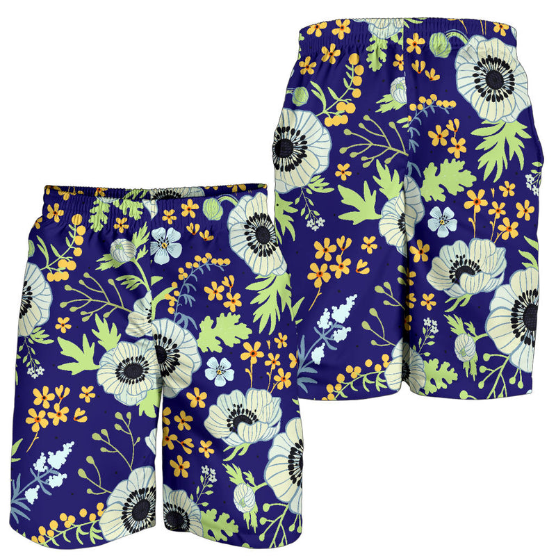 Anemone Pattern Print Design AM06 Mens Shorts