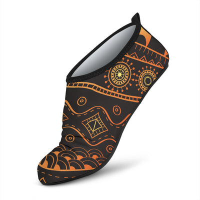 Gold African Design Aqua Water Shoes