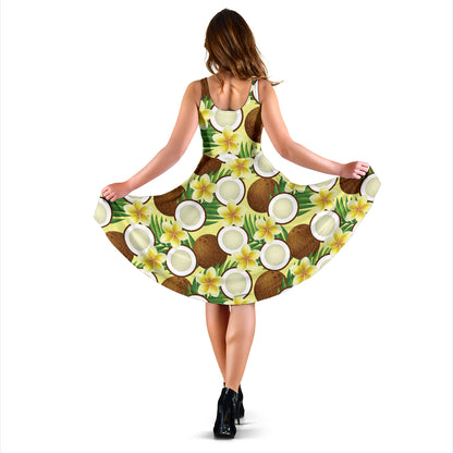 Coconut Pattern Print Design CN02 Midi Dress