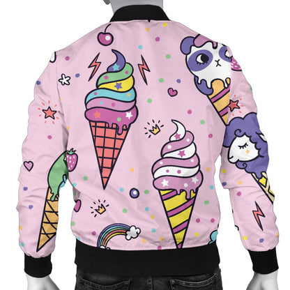 Ice Cream Pattern Print Design IC05 Men Bomber Jacket