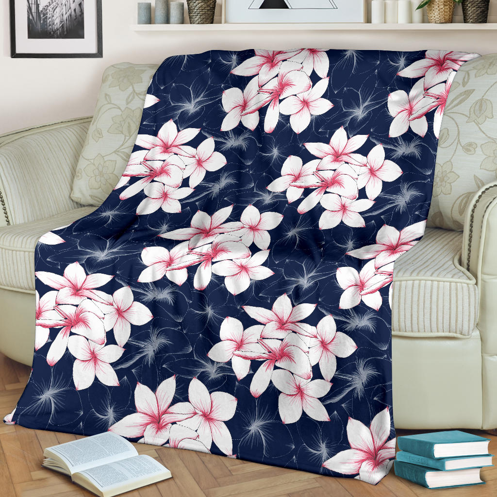 Plumeria Pattern Print Design PM017 Fleece Blanket