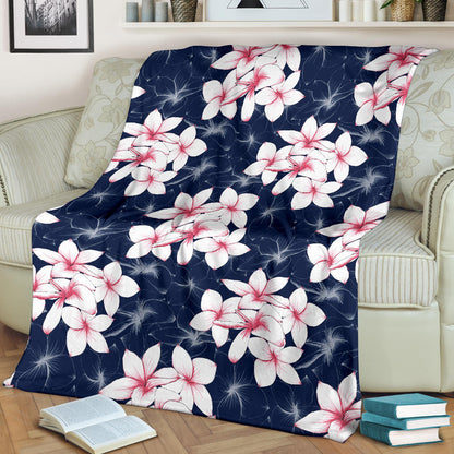 Plumeria Pattern Print Design PM017 Fleece Blanket