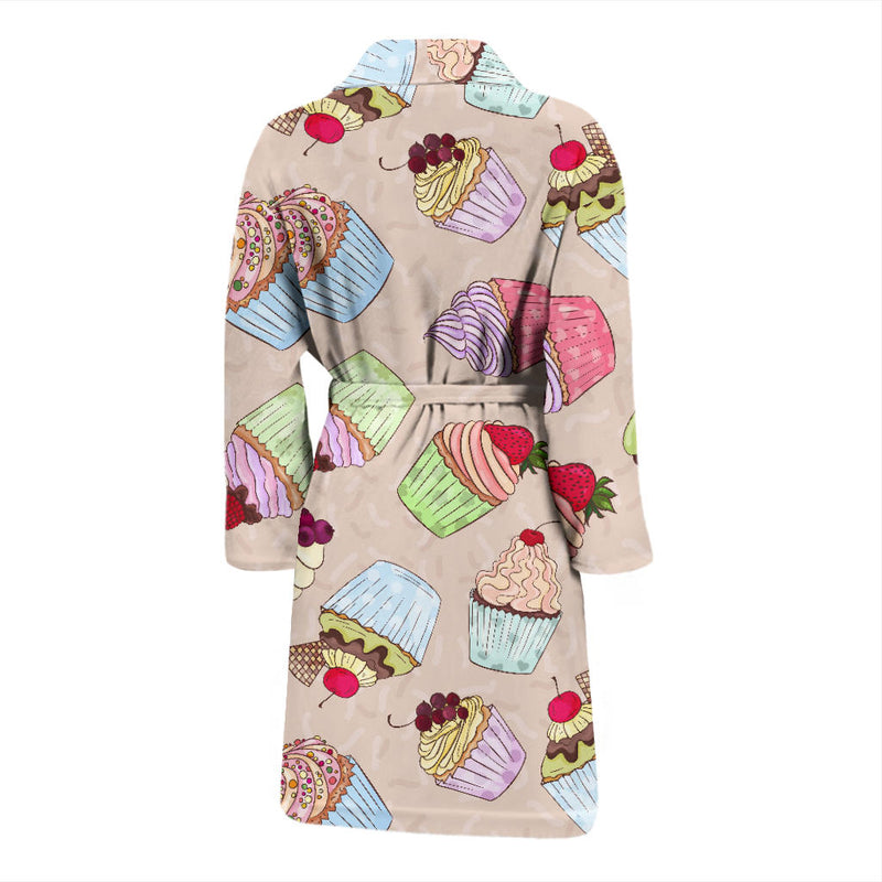 Cupcake Pattern Print Design CP06 Men Bathrobe