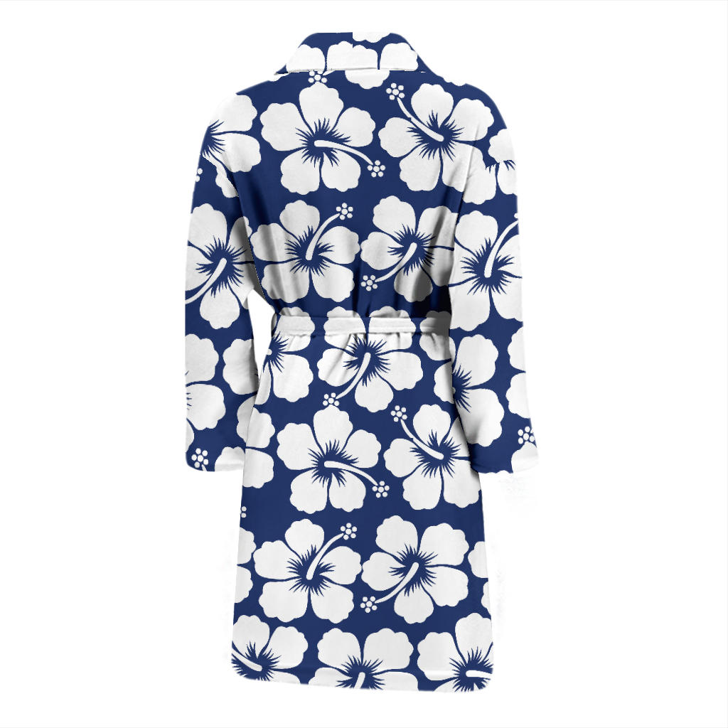 Hibiscus Pattern Print Design HB013 Men Bathrobe