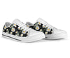 Daisy Pattern Print Design DS07 White Bottom Low Top Shoes