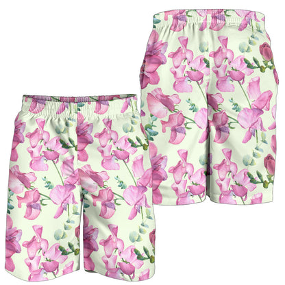 Peony Pattern Print Design PE011 Mens Shorts