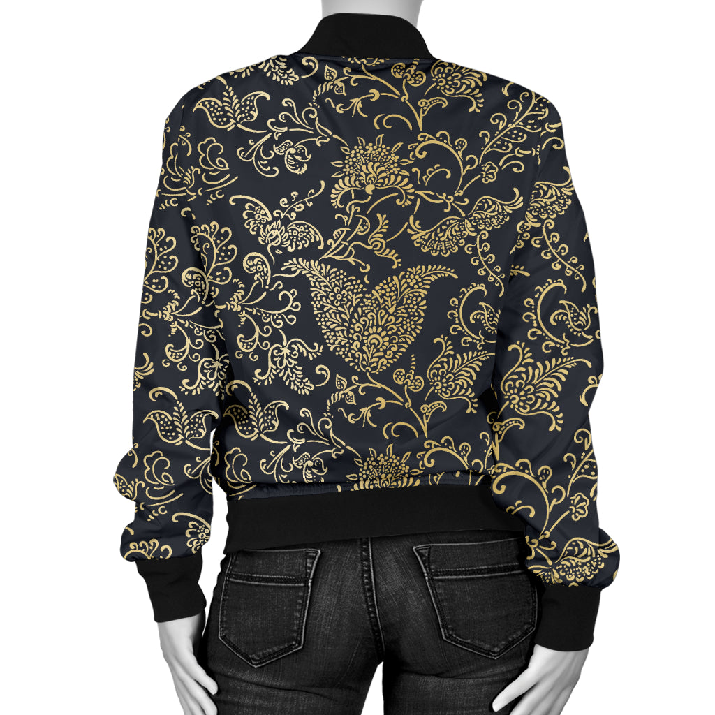 Brocade Pattern Print Design 04 Women's Bomber Jacket