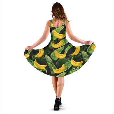 Banana Pattern Print Design BA01 Midi Dress