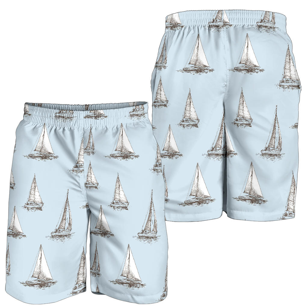 Sailing Ships Pattern Print Design A01 Mens Shorts