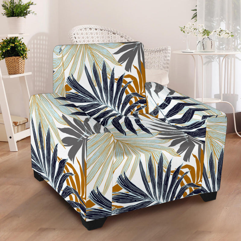 Colorful Tropical Palm Leaves Armchair Slipcover