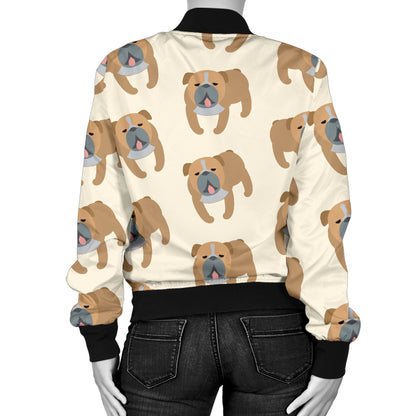 Bulldogs Pattern Print Design 01 Women's Bomber Jacket