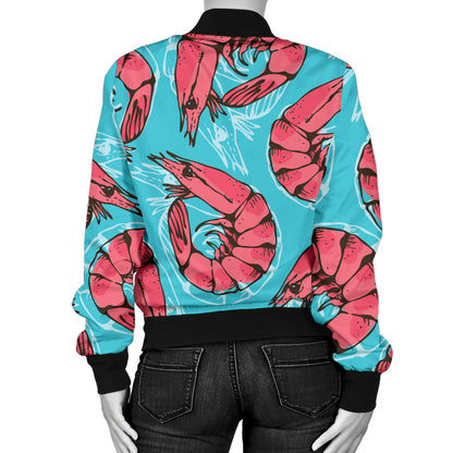 Prawn Pattern Print Design 01 Women's Bomber Jacket