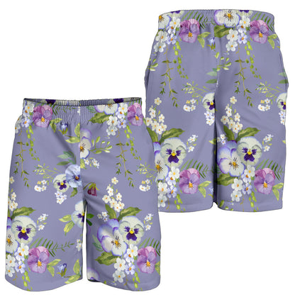 Pansy Pattern Print Design PS05 Mens Shorts