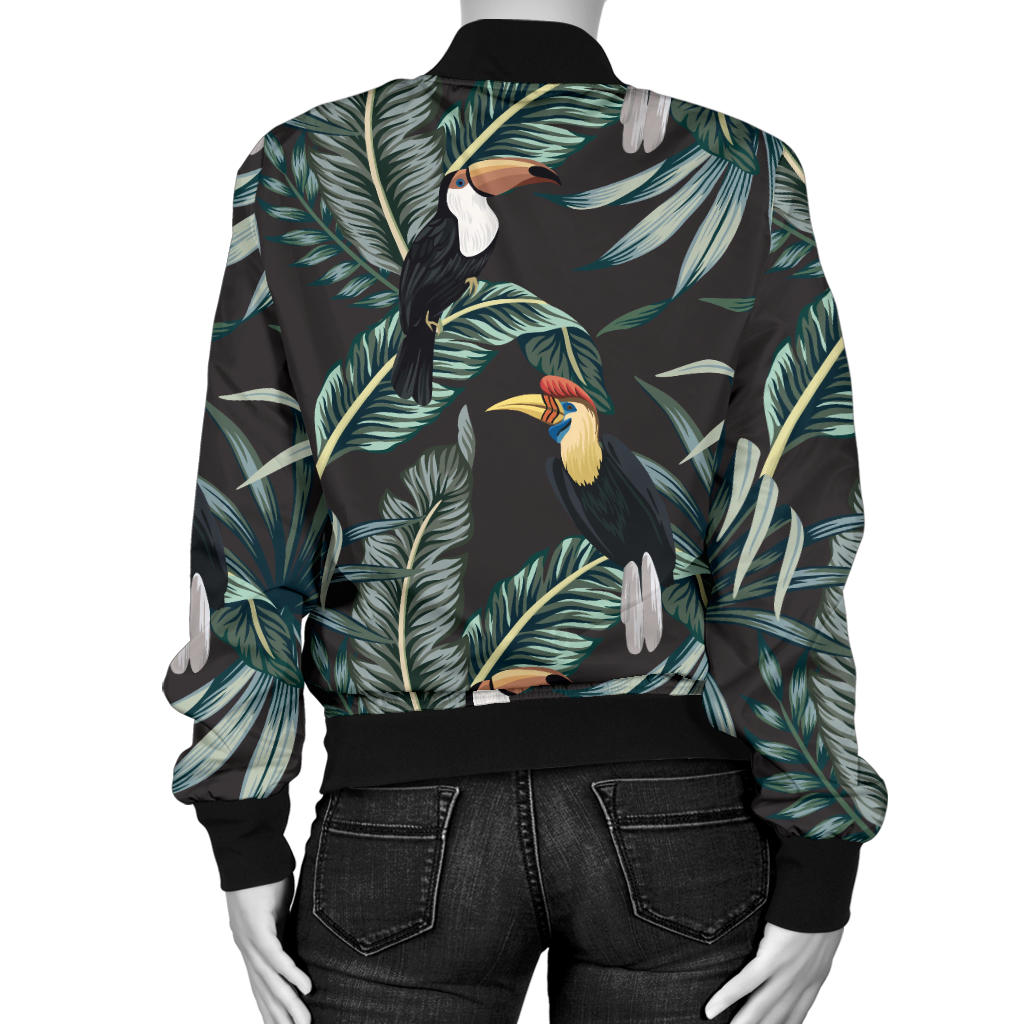 Rainforest Pattern Print Design RF06 Women Bomber Jacket