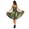 Palm Leaves Pattern Print Design PL05 Midi Dress