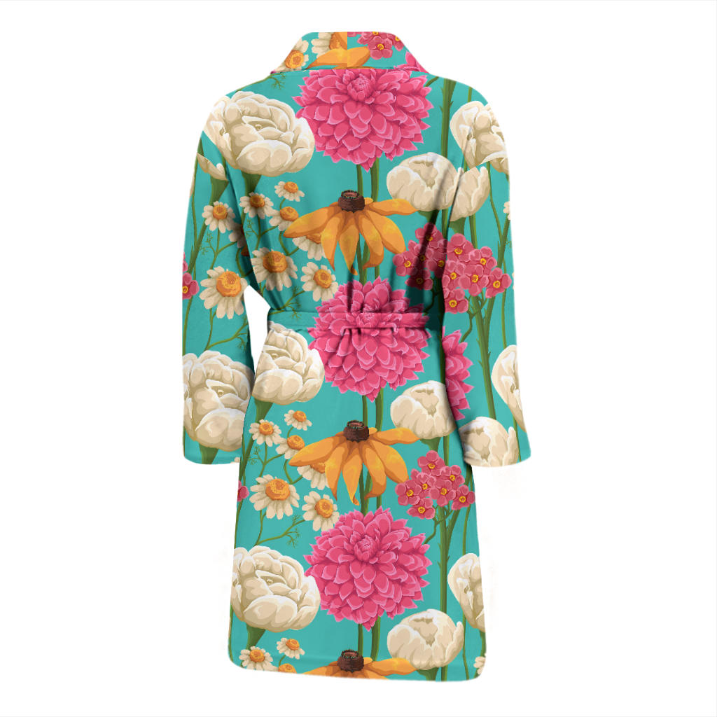 Summer Floral Pattern Print Design SF07 Men Bathrobe
