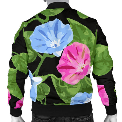 Morning Glory Pattern Print Design MG04 Men Bomber Jacket