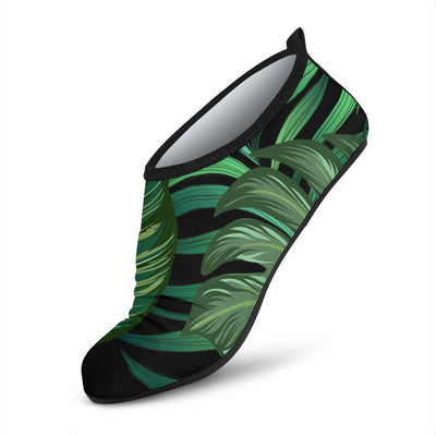 Green Fresh Tropical Palm Leaves Aqua Water Shoes